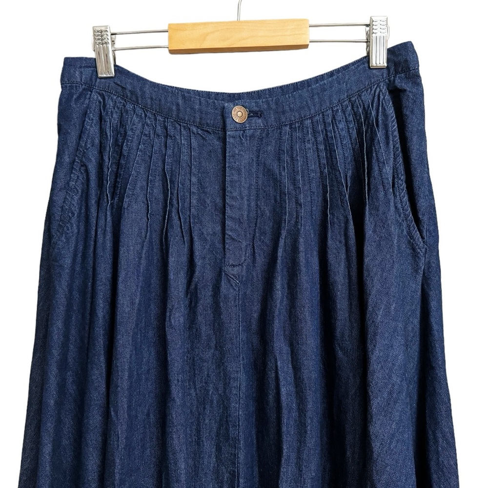 Free People Pleated Denim Maxi Skirt - Picture 4 of 7
